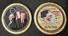 Load image into Gallery viewer, AMERICA'S 250th ANNIVERSARY PRESIDENT WAHINGTON &amp; PRESIDENT TRUMP COMMERATIVE COIN (Copy)
