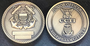 United States Coast Guard JO/CPO Unity Coin II with dual engraving blocks