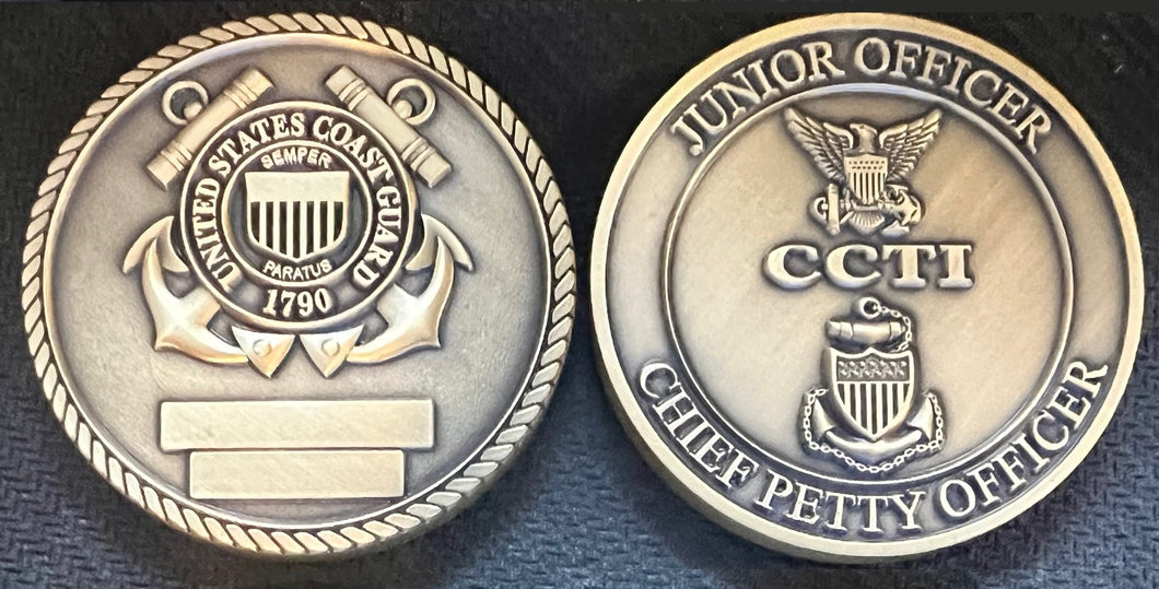 United States Coast Guard JO/CPO Unity Coin II with dual engraving blocks