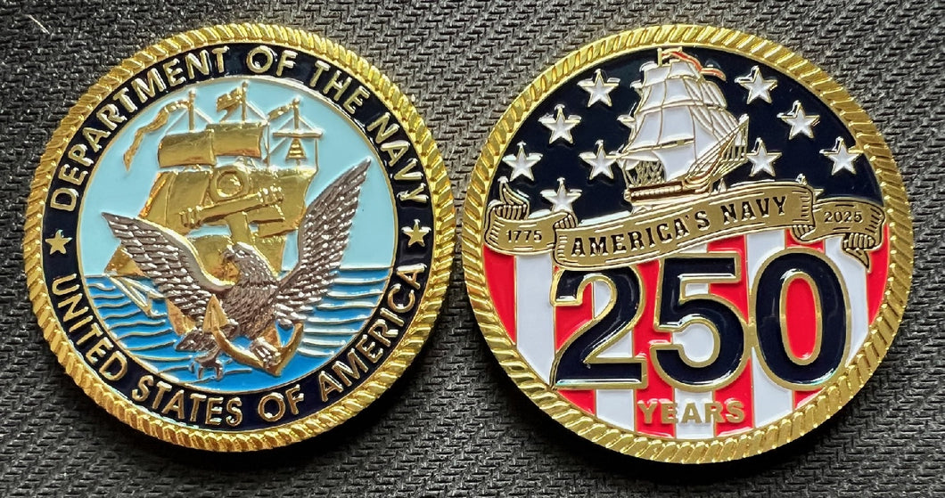 NAVY 250th ANNIVERSARY 2025 COIN