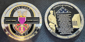 USS Cole Memorial Puple Heart Coin