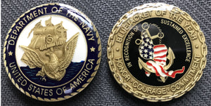 Navy BlueJacket Of The Year Challenge Coin 1.5"