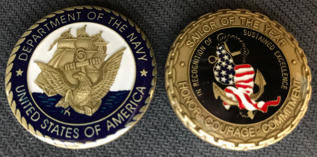 Navy Sailor Of The Year Challenge Coin